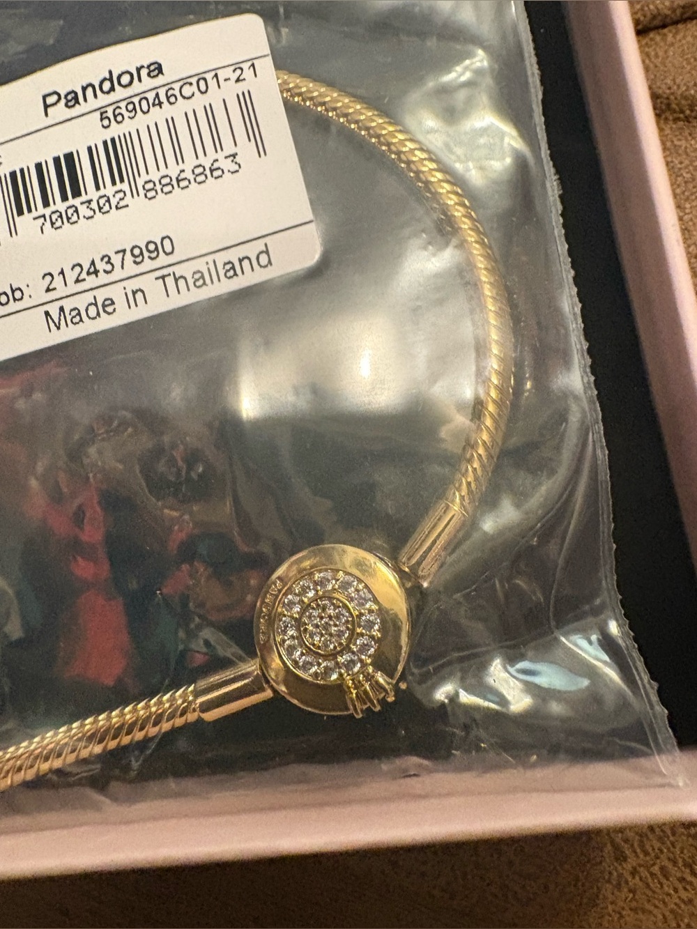 New!!! Pandora Gold Tone Sparkle Clasp Bracelet